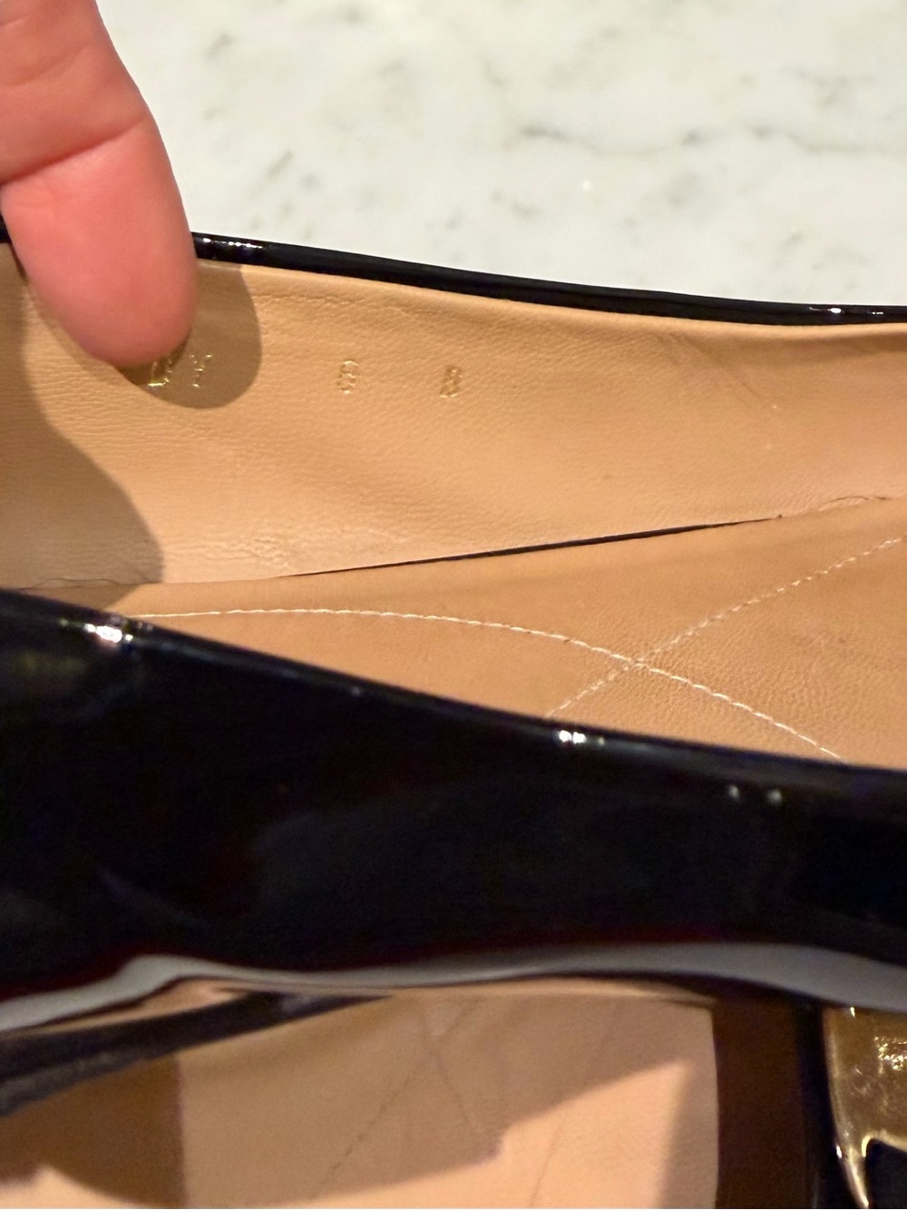 Salvatore Ferragamo Black Patent Varina Bow Ballet Flats - Picture 7 of 7
